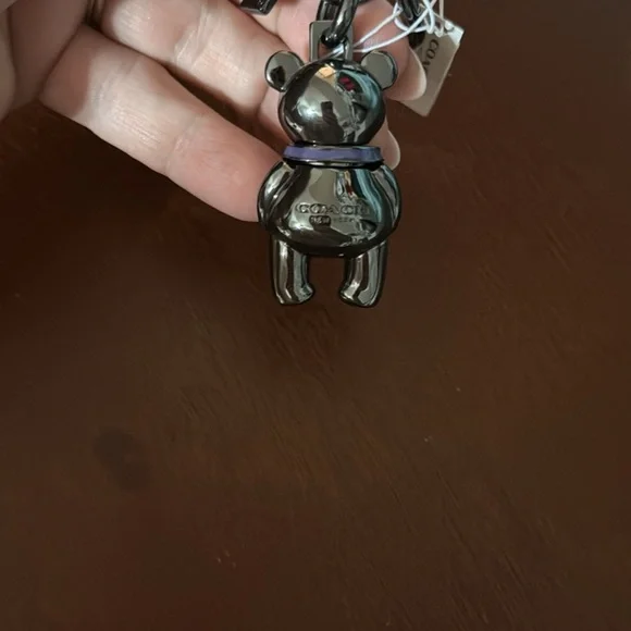 Coach Metallic Black Bear Keychain - Picture 2 of 5